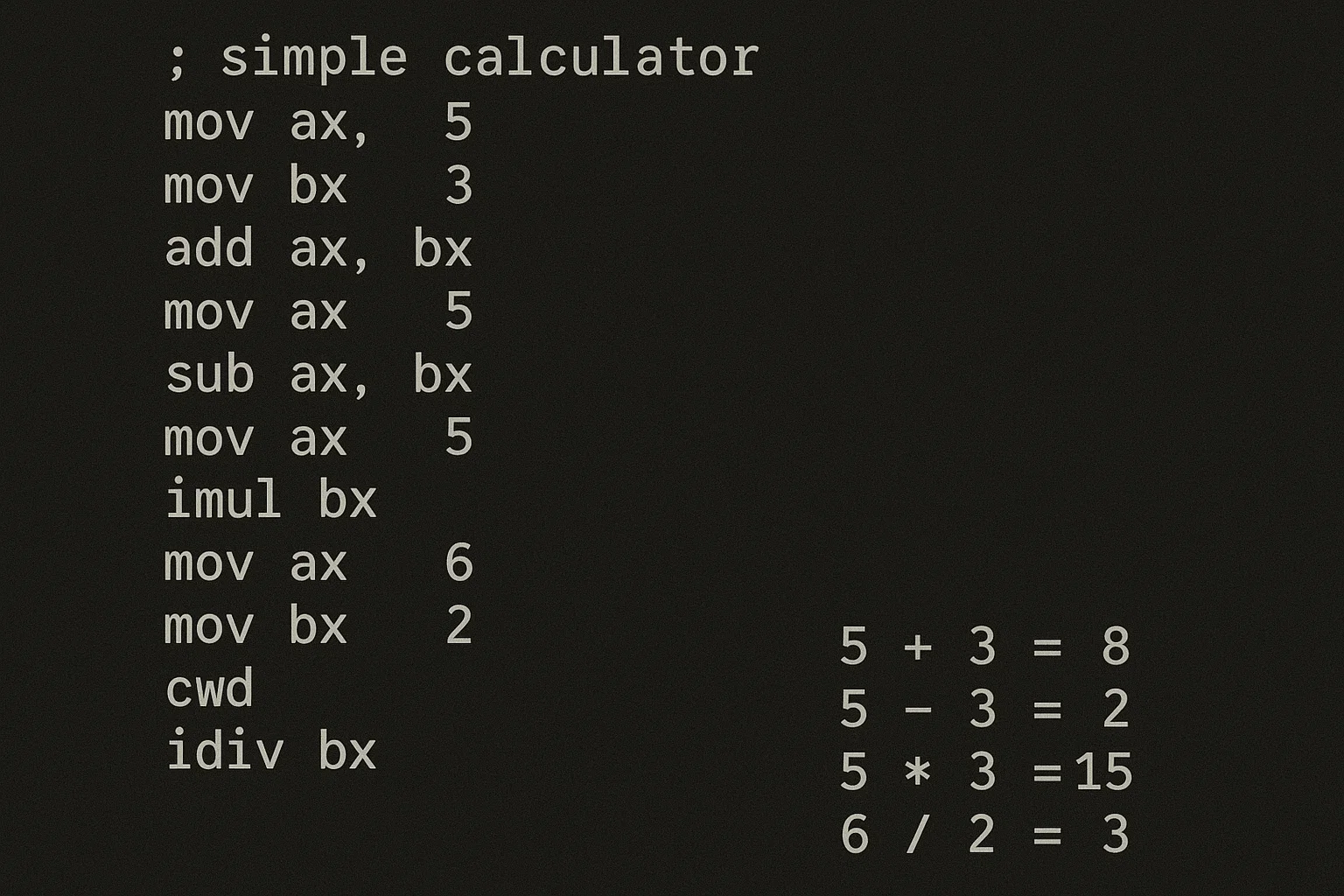 Implementing a Simple Calculator in Assembly Language