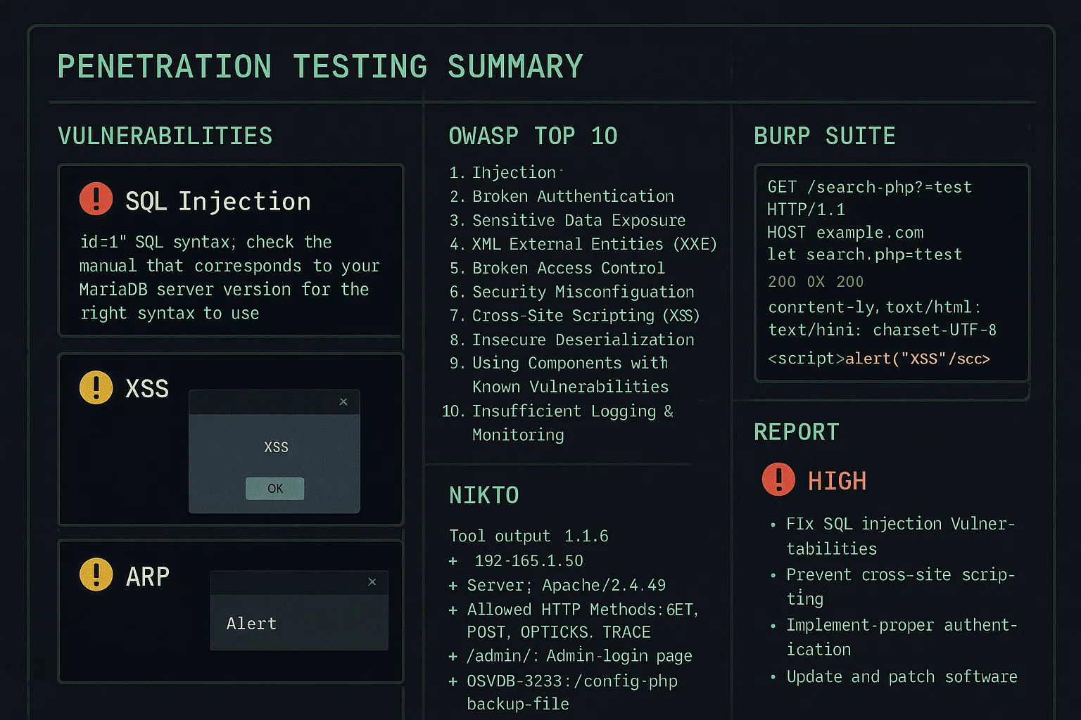 Penetration Testing Simulation Using Kali Linux and OWASP Top 10