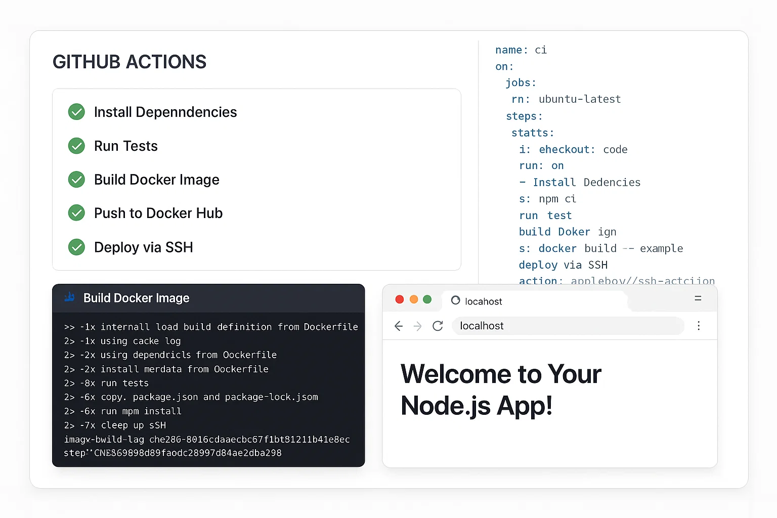 End-to-End CI/CD Pipeline Using GitHub Actions and Docker for a Node.js App