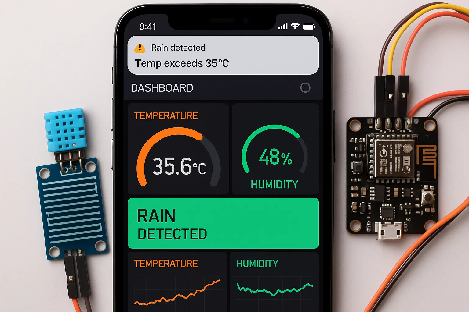 Weather Monitoring & Alert System Using IoT Sensors and Blynk App