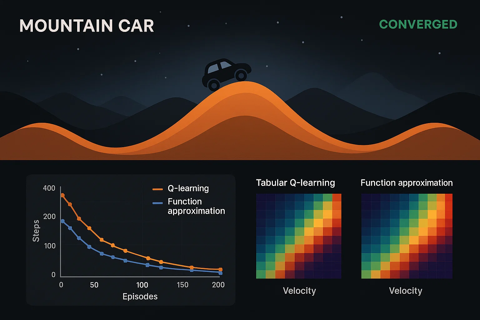 Mountain Car using Function Approximation