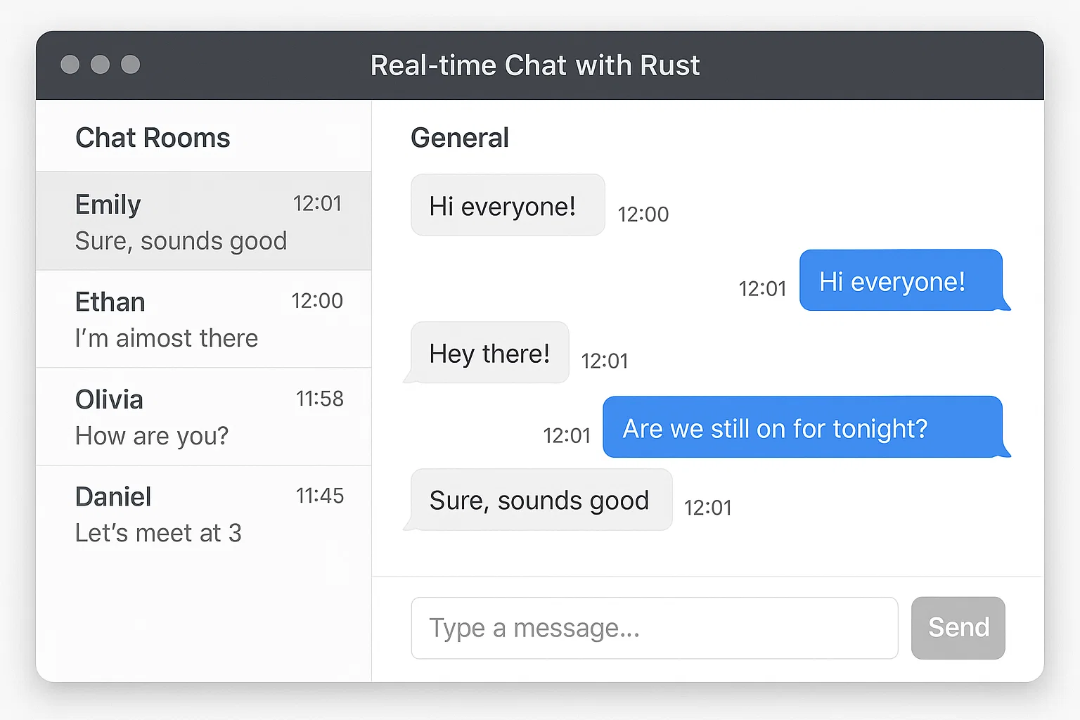 Rust-based Real-Time Chat Application